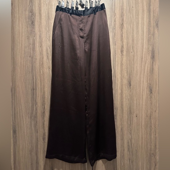 La Ligne Pants - La Ligne Wide Leg Satin Trousers